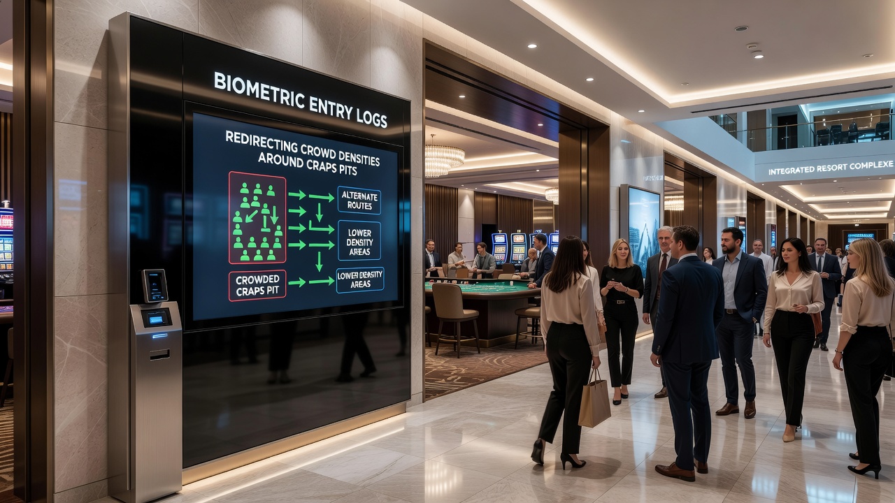 Floor staff using density alerts to guide guests away from crowded craps areas
