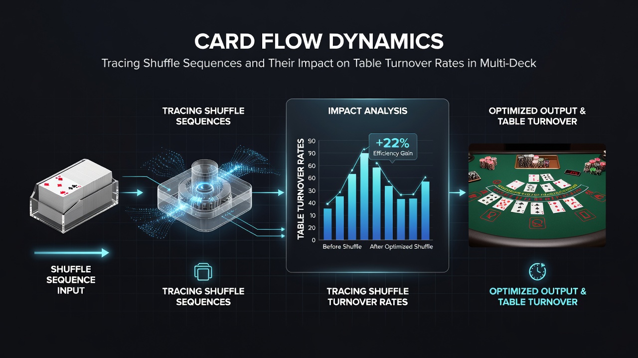 Chart showing table turnover rates influenced by different shuffle methods in blackjack