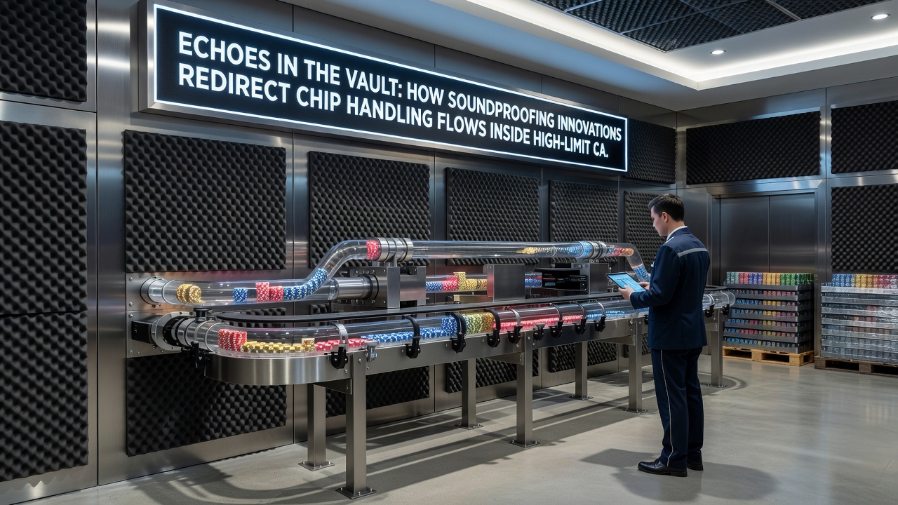 Technicians installing acoustic treatments near chip storage and transport zones