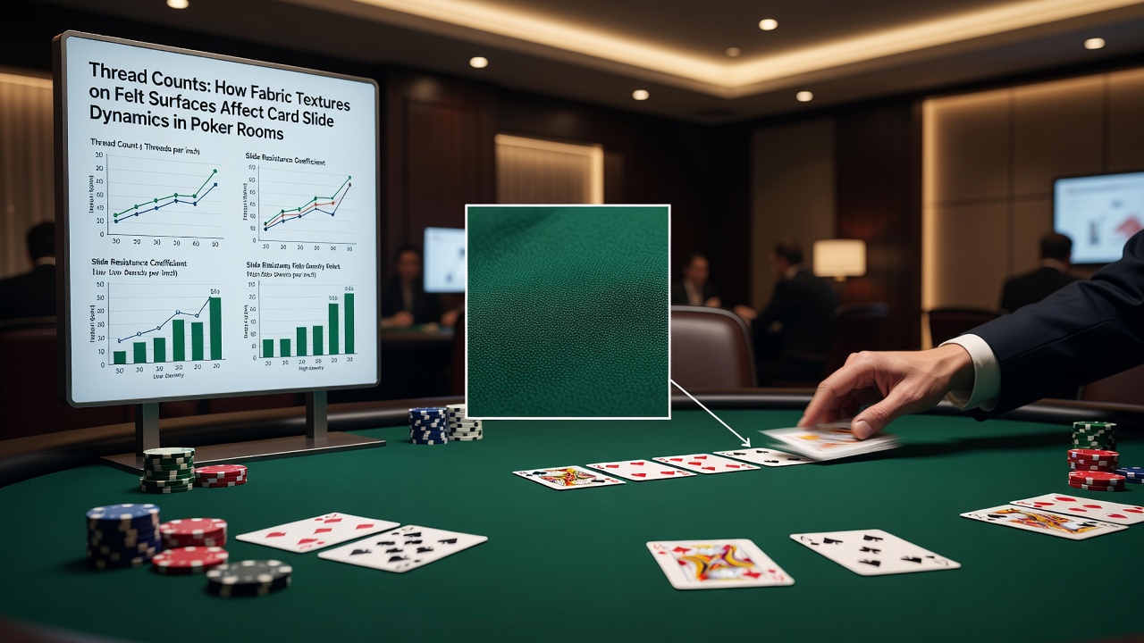 Poker dealer sliding cards across a felt table surface during a live game
